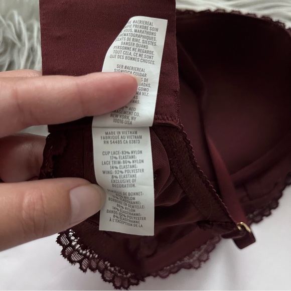 Aerie Burgundy Lace Balconette Bra 34D - Picture 5 of 7